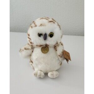 Miyoni by Aurora White Brown SNOW OWL Stuffed Animal Plush 8"